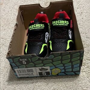 Skechers Kids Black and Red Water Repellent Sneakers